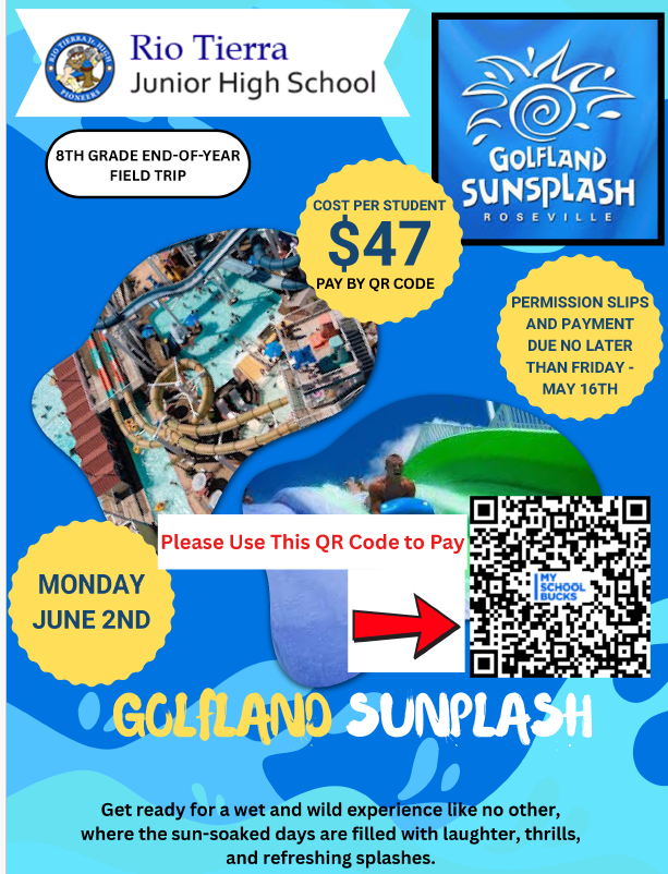 picture of water park, my school bucks QR code