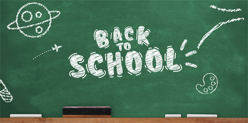 Image of chalkboard with Back to School written in chalk
