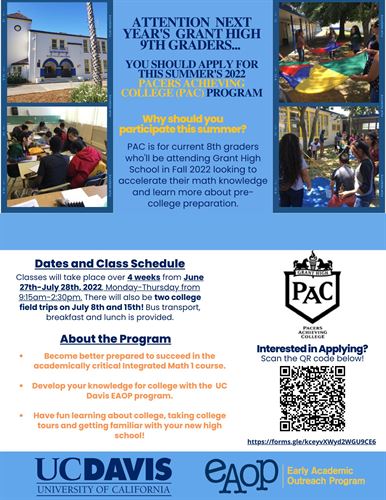 Info about UC Davis summer math program read text below picture
