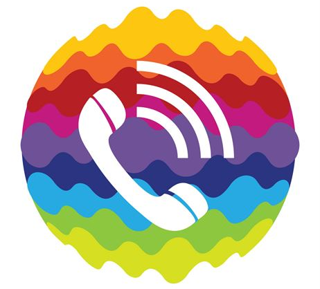 phone icon with rainbow background